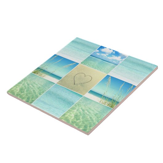 Carreau Tuile décorative de plage d'océan (Côté)