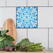 Carreau Tuile décorative en céramique avec bleu clair géom