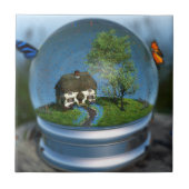 Carreau Tuile décorative Papillon Globe (Devant)