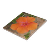 Carreau Tuile d'Hibiscus orange (Côté)