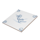 Carreau Tuile d'hippocampe de Delft avec des coins de (Côté)
