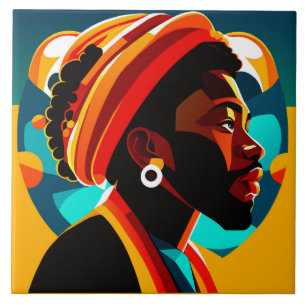 Carreau Tuile d'homme africaine