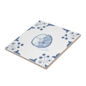 Carreau Tuile du dollar de sable de Delft avec des coins (Côté)