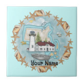 Carreau Tuile du phare de Massachusetts Shells (Devant)