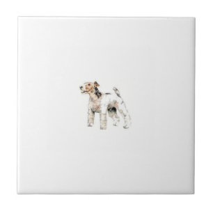 Carreau Tuile d'une chevelure de Fox Terrier de fil