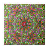 Carreau Tuile en céramique à feuillage persistant et viole (Devant)