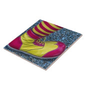 Carreau Tuile en céramique clown rouge et jaune (Côté)