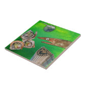 Carreau Tuile en céramique d'anguille et de sushi (Côté)