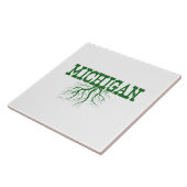 Carreau Tuile en céramique d'art du Michigan Roots Word (Côté)