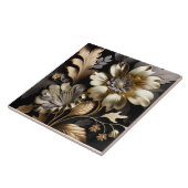 Carreau Tuile en céramique de fleurs d'argent d'or moderne (Côté)