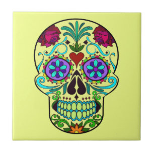 Carreau Tuile en céramique de la Journée mexicaine du cr