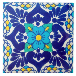 Carreau Tuile en céramique de photo de fleur bleue