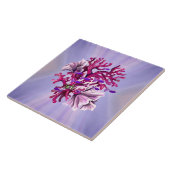 Carreau Tuile en céramique de sirène de mer violette (Côté)