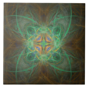 Carreau Tuile en céramique Gold Green Blue Motif