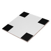 Carreau Tuile en céramique noire&blanche (Côté)