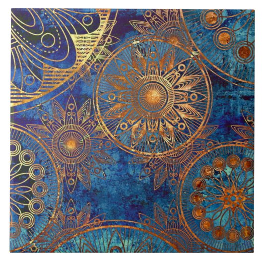 Carreau Tuile en céramique - Roues d'or (Devant)