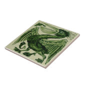Carreau Tuile en céramique Wm De Morgan Green Pelican Repr (Côté)