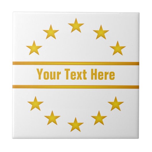 Carreau Tuile ETOILES D'OR PERSONNALISÉE (Devant)