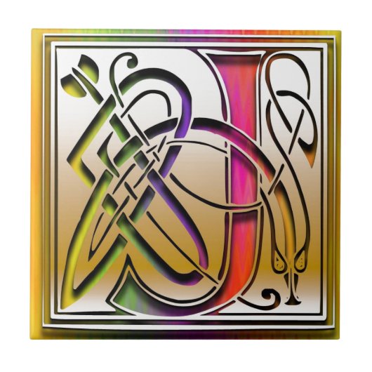 Carreau Tuile faite sur commande de monogramme (Devant)