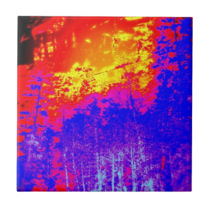 Carreau tuile flamboyante abstraite de forêt