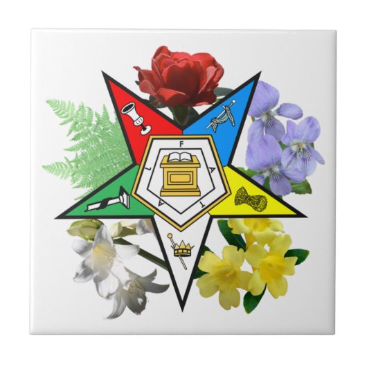 Carreau Tuile florale d'étoile orientale (Devant)