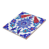 Carreau Tuile florale turque antique de rouge bleu de (Côté)