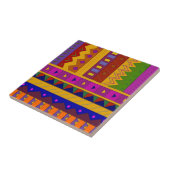 Carreau Tuile géométrique multicolore de formes d'art (Côté)