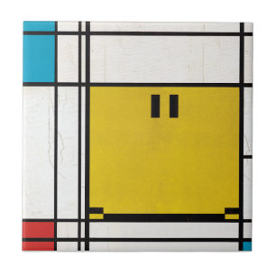 Carreau tuile heureuse mondrian de visage de piet