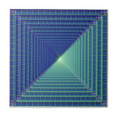 Carreau Tuile inverse bleue de pyramide (Devant)