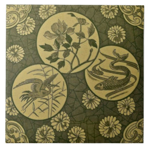 Carreau Tuile japonaise d'esthétique anglo-japonaise Repr