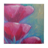 CARREAU TUILE MAGENTA DE FLEURS (Devant)