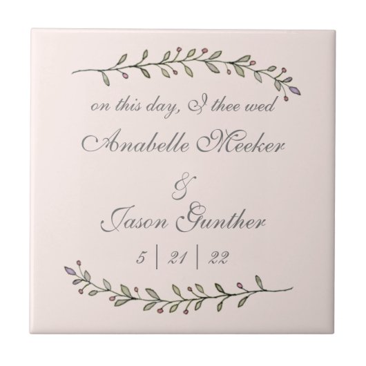 Carreau Tuile mariage et Anniversaire (Devant)