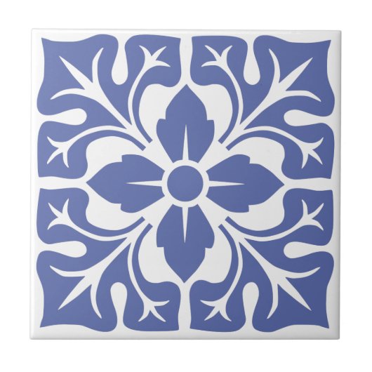 Carreau Tuile marocaine bleue 7 (Devant)