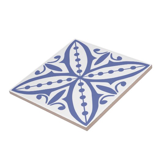 Carreau Tuile marocaine bleue 8 (Côté)