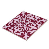 Carreau Tuile marocaine - Bourgogne et rose (Côté)