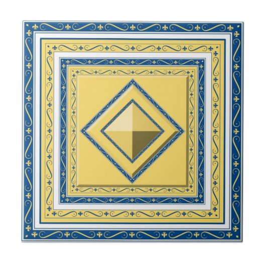 Carreau Tuile marocaine de diamant (Devant)