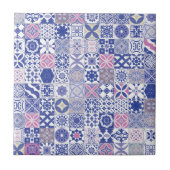 Carreau Tuile marocaine - violet et rose (Devant)