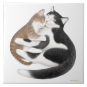 Carreau Tuile maternelle d'amour de Kitty
