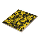 Carreau Tuile mélangée jaune et noire lumineuse de couleur (Côté)