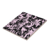 Carreau Tuile mélangée rose et noire à peine de baie de (Côté)