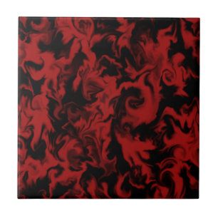 Carreau Tuile mélangée rouge et noire moyenne de couleur