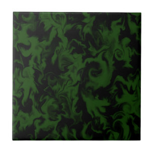 Carreau Tuile mélangée vert-foncé et noire de couleur