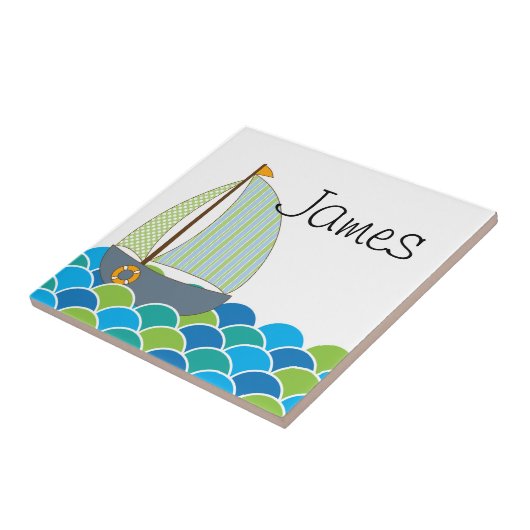 Carreau Tuile mignonne de nom de voilier (Côté)