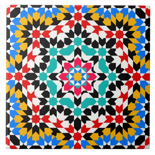 Carreau Tuile motif géométrique islamique (Devant)