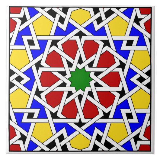 Carreau Tuile motif géométrique islamique (Devant)