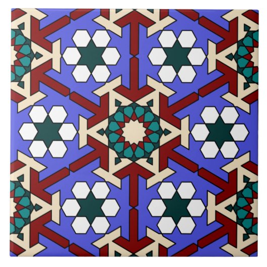 Carreau Tuile motif géométrique islamique (Devant)