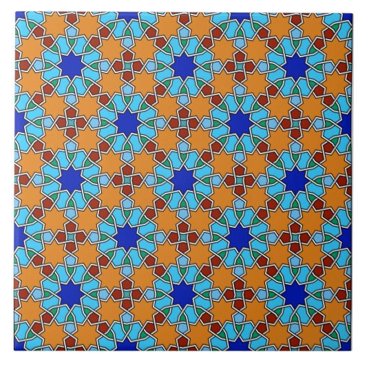 Carreau Tuile motif géométrique islamique (Devant)