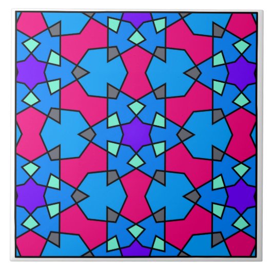 Carreau Tuile motif géométrique islamique (Devant)
