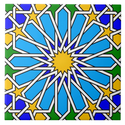 Carreau Tuile motif géométrique islamique (Devant)