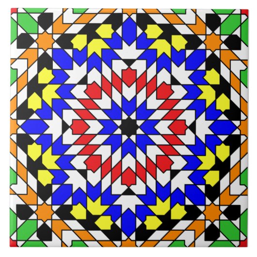 Carreau Tuile motif géométrique islamique (Devant)
